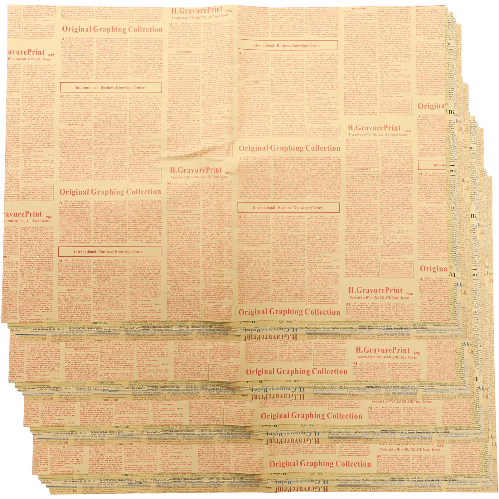 20Pcs 클래식 빈티지 포장지 신문 스타일 선물 포장용 두꺼운 크래프트 종이 꽃 묶음 DIY 공예 결혼식