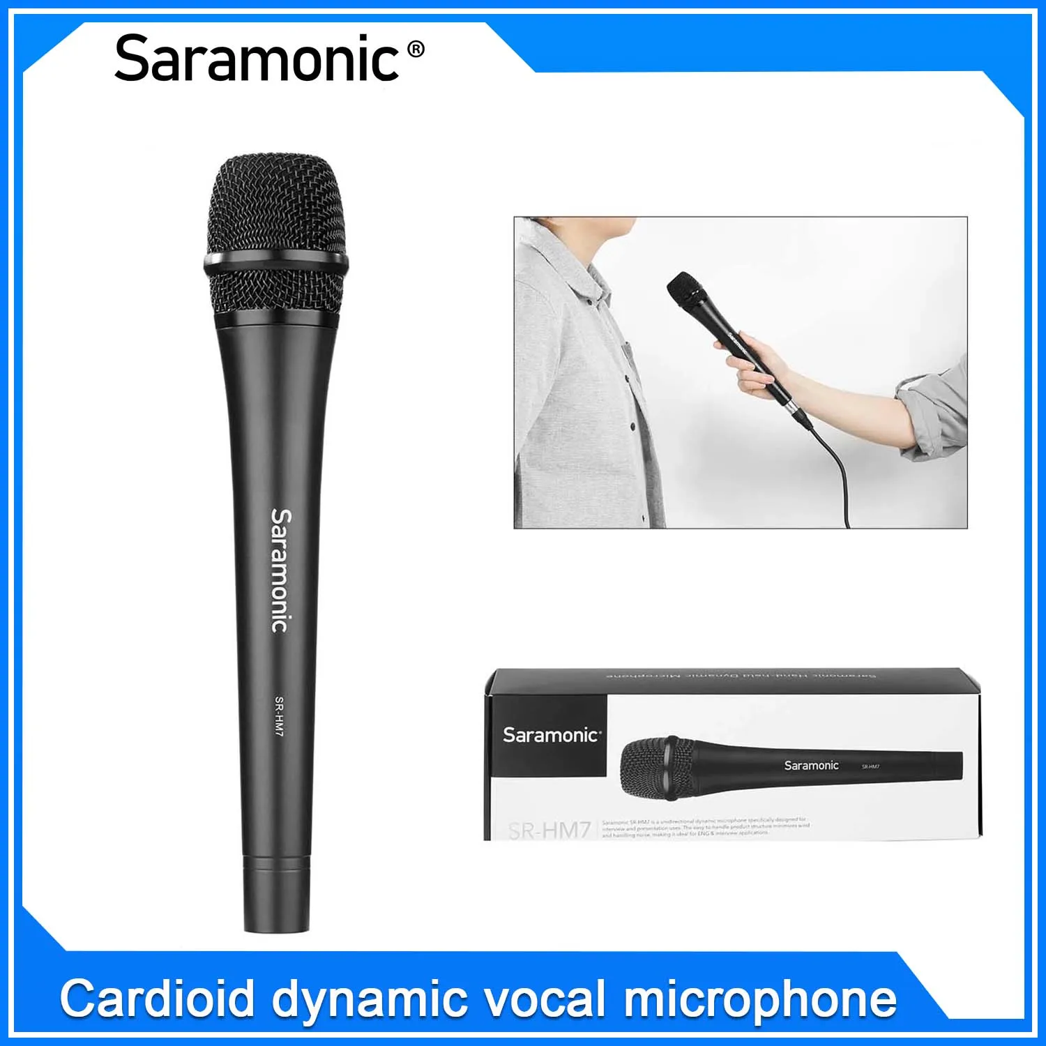

Saramonic SR-HM7 Профессиональный кардиоидный однонаправленный динамический микрофон, вокальный ручной микрофон, идеально подходит для церкви, свадьбы, караоке