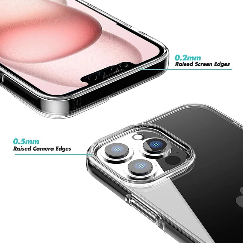 360° Full Clear Protective Phone Case - Hybrid Slim Design, Silicone & Hard Shell