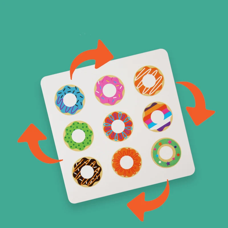Wooden Doughnut Colors Pairing Toys Montessori Early Education Puzzle Color Matching Game Kindergarten Game Teaching Aids 4