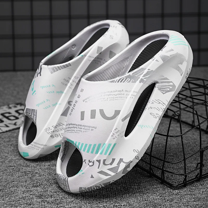 Sliptofflor för män Halkskydd Bekväm med tjock sula Mjukt skum Sliders Sliders Sliders för inomhus utomhus_voghion.com