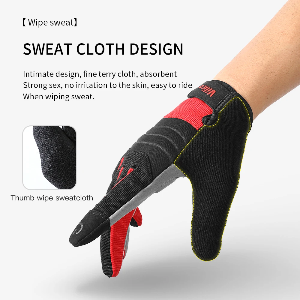 Wind Breaking Cycling Full Finger Gloves Touch Screen Anti-slip Bicycle Lycra Fabric Mittens Bicicleta Road Bike Long Glove 5