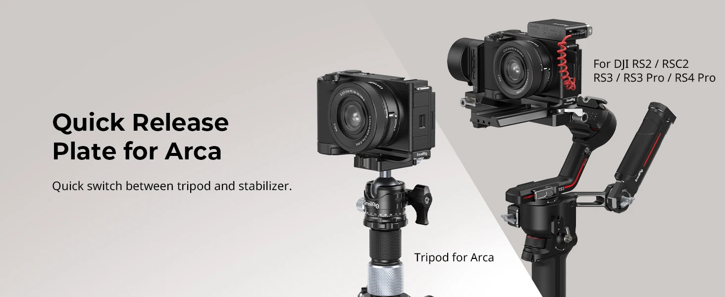 ZV-E10 II Bottom Mount Plate for Sony ZV-E10 II w Arca-Swiss Quick Release Plate