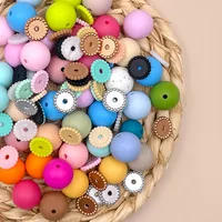 100pcs Gasket Silicone Beads 25mm Round Silicone Bead for Jewelry Necklace Making DIY Pacifier Chain Clips Baby Toys Accessorie