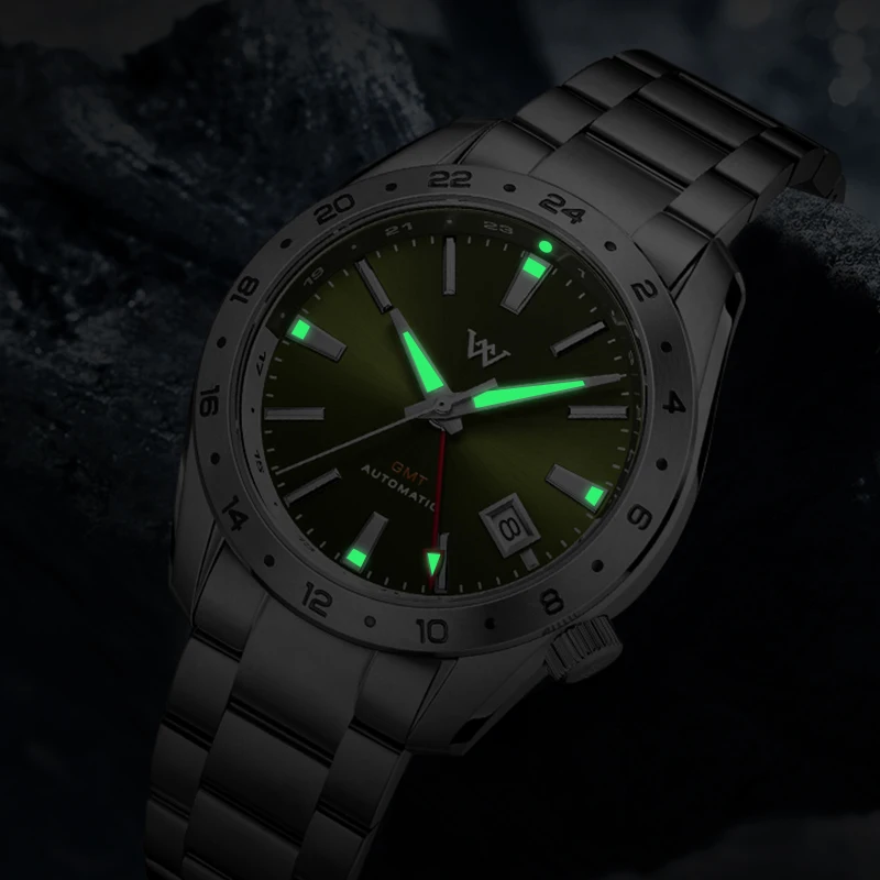 WM Watch Welly Merck Automatic Mechanical Watches Anti-reflective Coated 100M Water Resistant NH34 Sapphire GMT Watch WM193 4