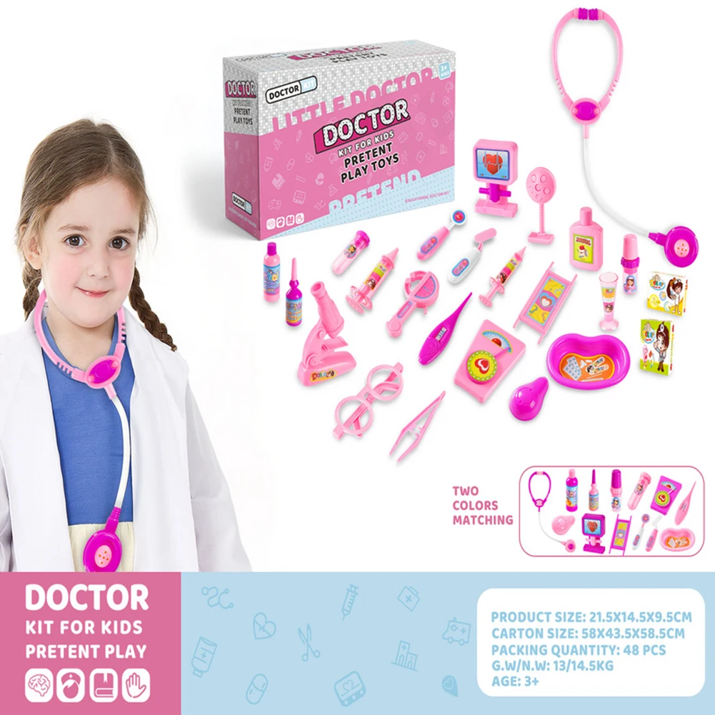 Simulation Doctor Pretend Role Play Doctor Medical Toy Set Stethoscope Toothbrush Toothpaste Girls and Boys Educational Game Toy