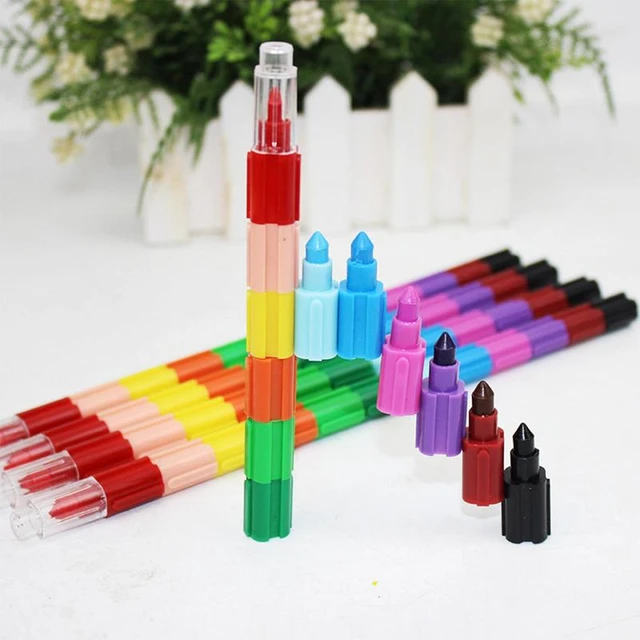 Rainbow Pencils Stackable Crayons Mini Crayons For Kids Party Favors  12-Color Pencils Supplies For Kids Teens & Students School - AliExpress