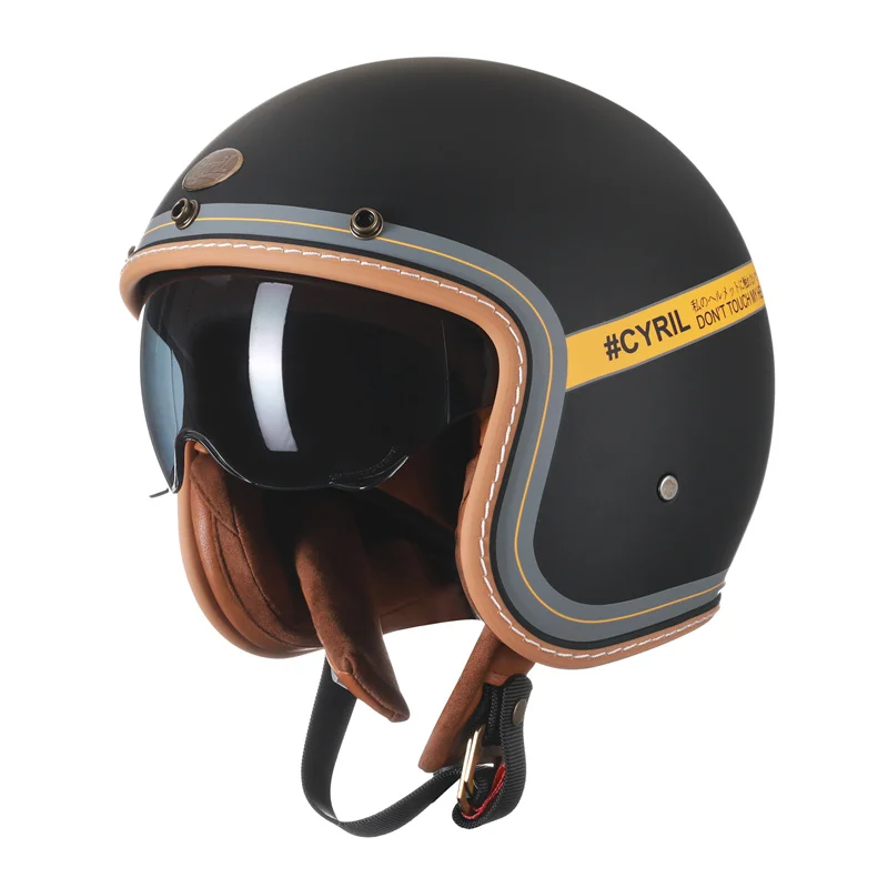 Casco Moto integrale Open Face casco modulare a doppia lente DOT ECE  approvato CYRIL OP12A uomo donna Retro Moto casco - AliExpress