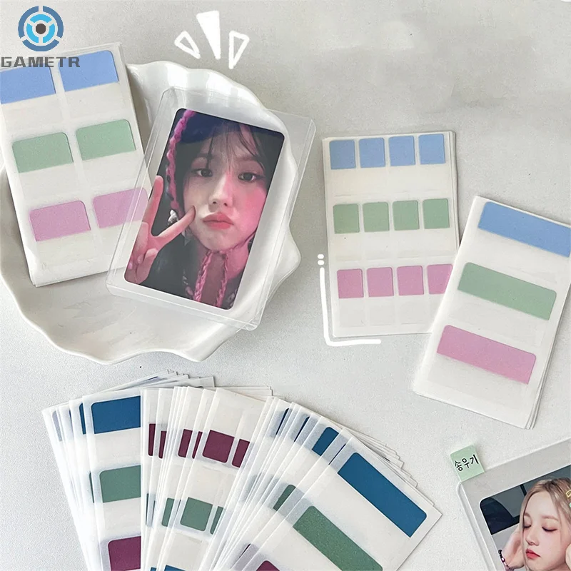 10PCS Morandi Color Cute DIY Photo Card Sleeve Stickers Index Labels Colorful Stickers Korean Style Bookmarks Sticky Notes