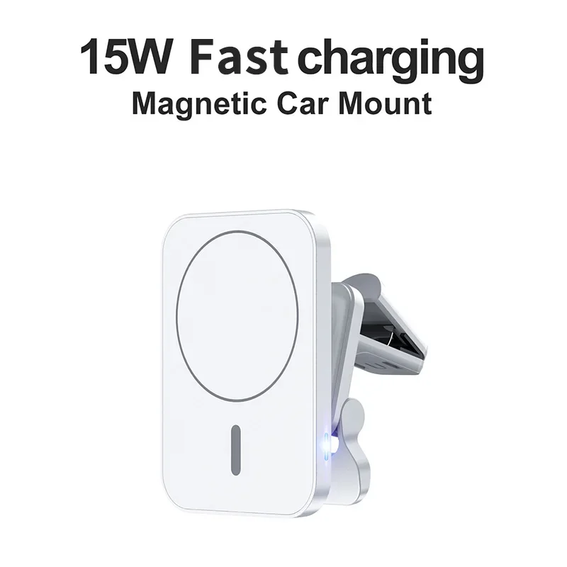 15W Magnetic Wireless Charger Car Air Vent Stand Phone Holder Car Fast Charging Station for IPhone 12 13 14 Pro Max Car Charger