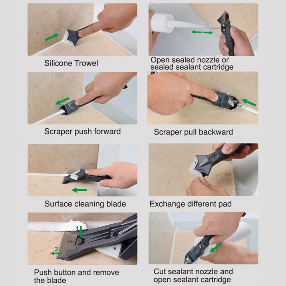 Outils de l'enlève joint 5 en 1 grattoir, Kit de grattoir à joints, kit de  Lisseur de joints Silicone grattoir à coulis avec grattoir d'angle,Joint  Calfeutrage Outils, Buse de calfeutrage : 