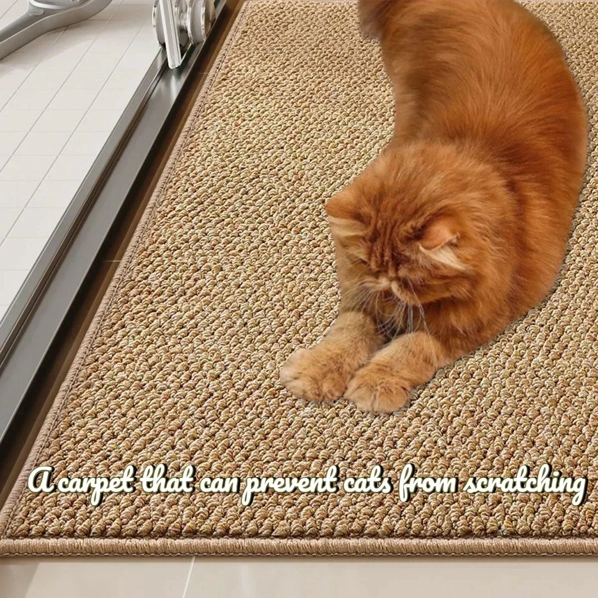 Sisal Cat Scratching Mat Indoor Carpet Scratcher Cat Scratch Wear Resistant Claw Sharpener Easy Cleaning Cuttable Sisal Carpets - Image 2