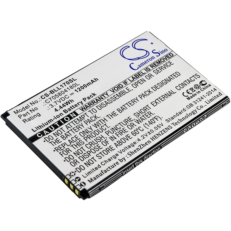 

CS 1200 мАч/4.44Wh батарея для BLU L170i, Life Play 2 C705804180L