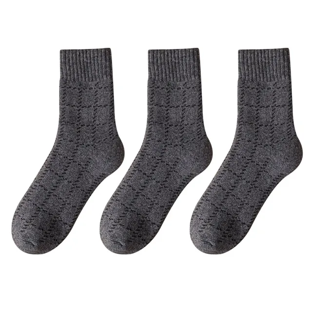 3 Pair Winter Men's Wool Socks Thick Warm Fashion Merino Wool Socks Men