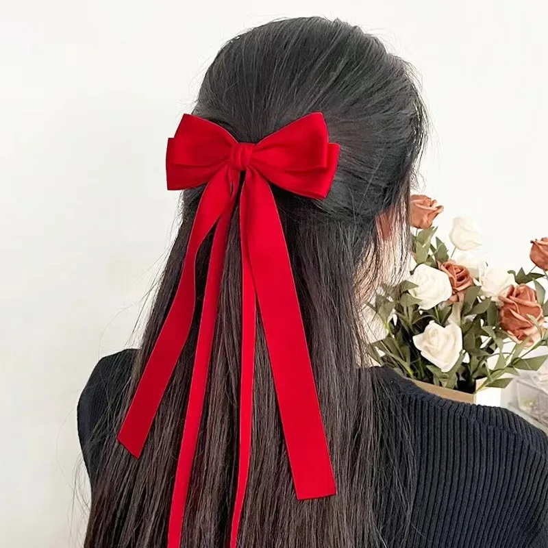 Große Chiffon Bowknot Haarband Mode Frauen Perle Pferdeschwanz Halter Krawatte Haar Elastische Gummibänder Haar Zubehör Headwear – Detail 4