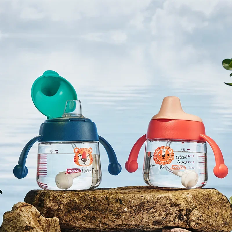 180ml Baby Girl Boy Feeding Cup Cartoon Baby Feeding Children Learn Drinking Bottle Water Bottle Training