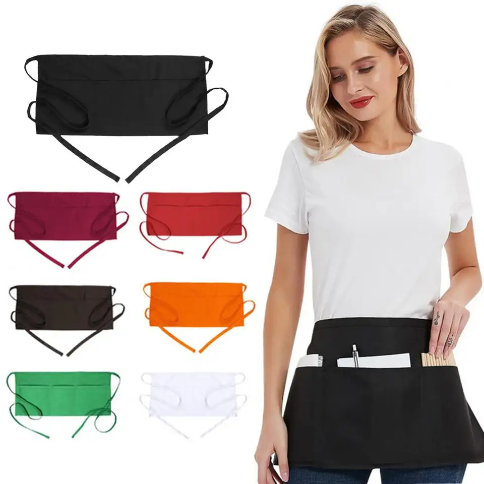 WDdZzyy Grembiule da cameriera con 3 tasche, 30,5 cm