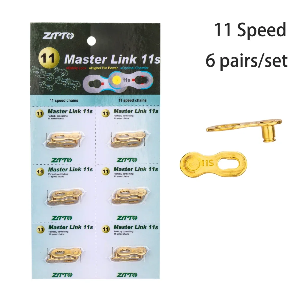 ZTTO 6 Pairs Bicycle Chain Master Link 6/7/8/9/10/11/12 Speed MTB Road Bike Chain Quick Link Connector Lock Quick Release Buckle