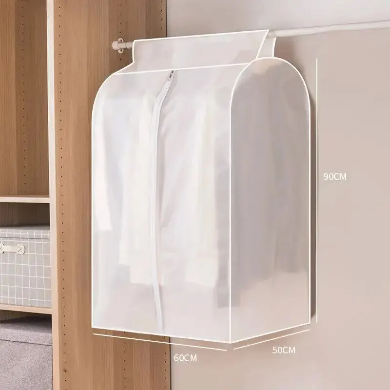 Clothes Dustproof Bag Hanging Storage Bag 1pc Garment Clothes Cover Protector Lightweight Closet Storage Bags Translucent Dustproof Waterproof Hanging Storage Bag