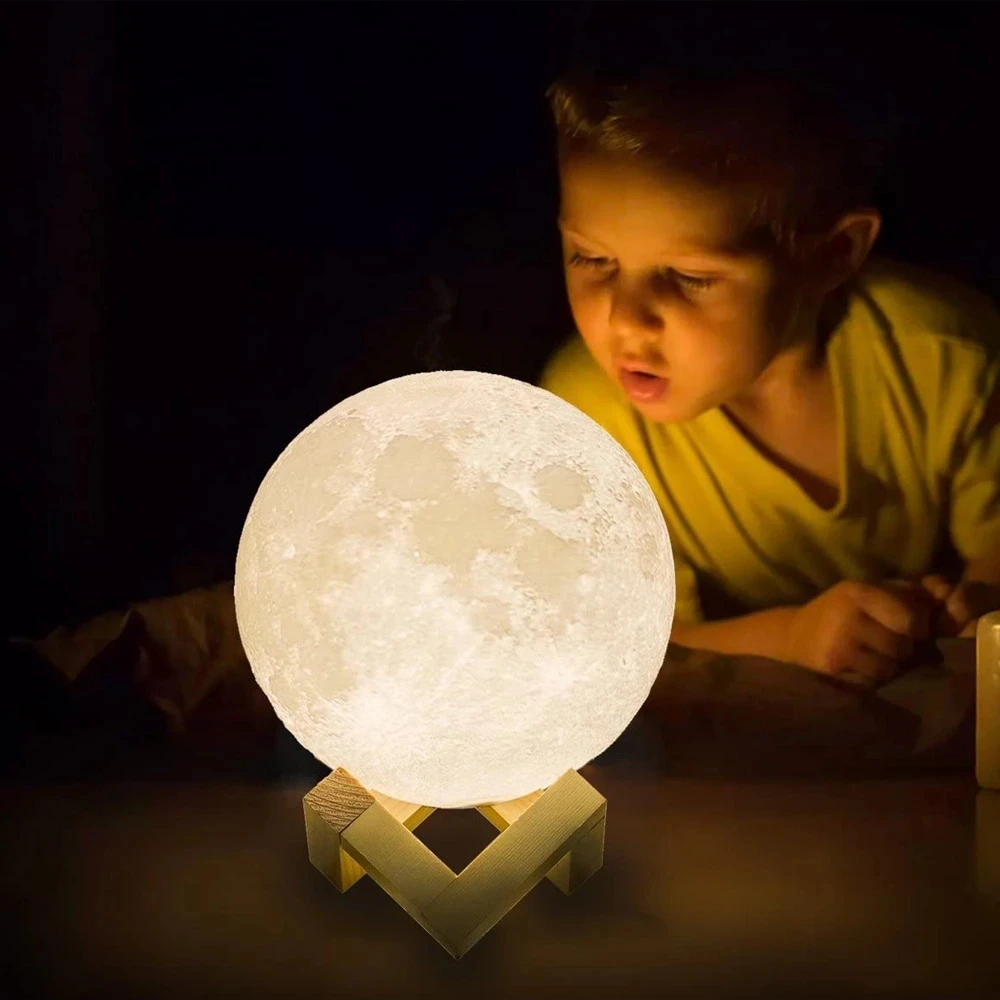 Trending 3D Print Galaxy Moon Lamp Led Night Light Battery Models Moon Decor Bedroom Lover Children Gift
