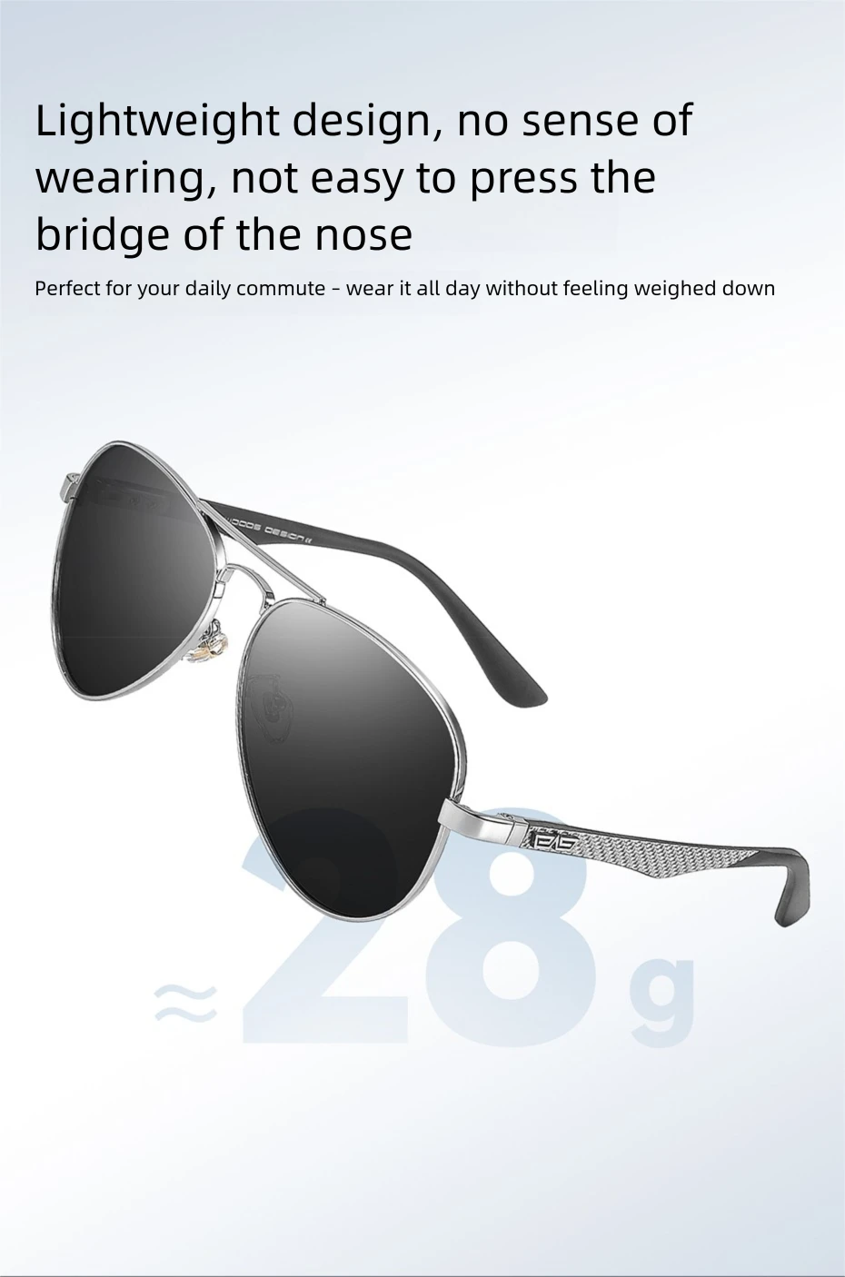 CAPONI Pilot Sonnenbrille Kohle faser Arm Sonnenbrille für Männer photo chrome polarisierte Doppelbrücke Marke Design Brille bs3110 – Detail 13