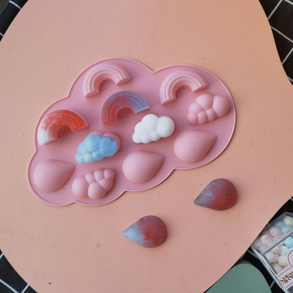 

Rainbow Cloud Raindrop Silicone Cake Mold Chocolate Jelly Baking Mould Sugar Craft Tools Fondant Cake Decoration
