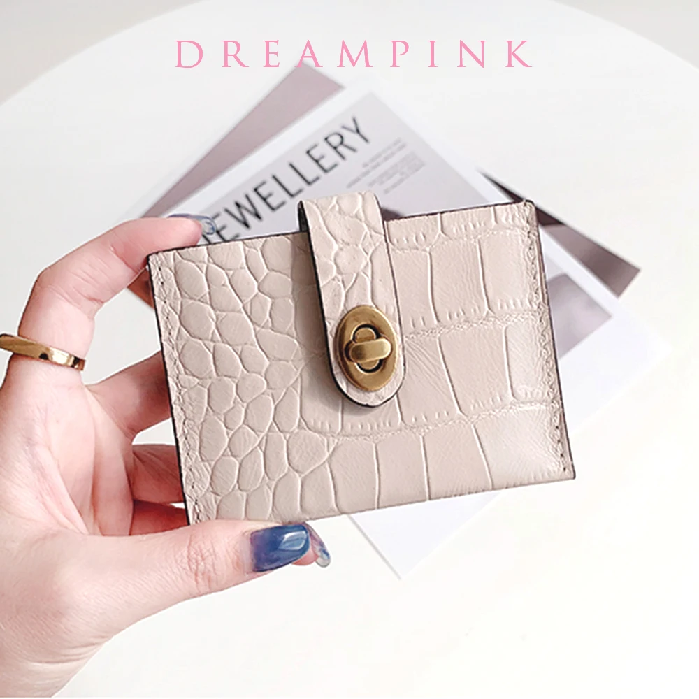 

Embossed Crocodile Leather Card Holder Korea Fashion Organ Women Business Credit Card Wallet Portable Female Money Clip Purse