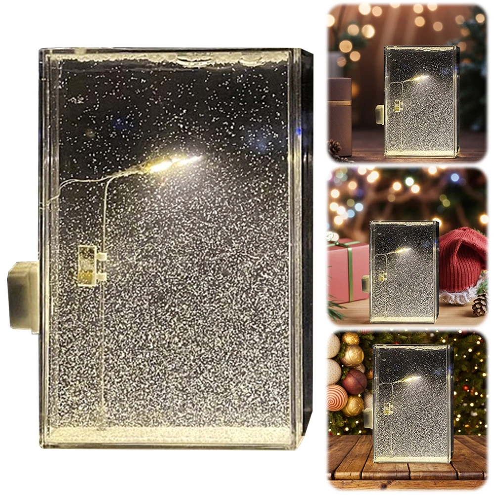 Snowy Lamp Snow Scenery Night Light Realistic Snowy Night Street Lamp Handmade Christmas Light for Home Decor