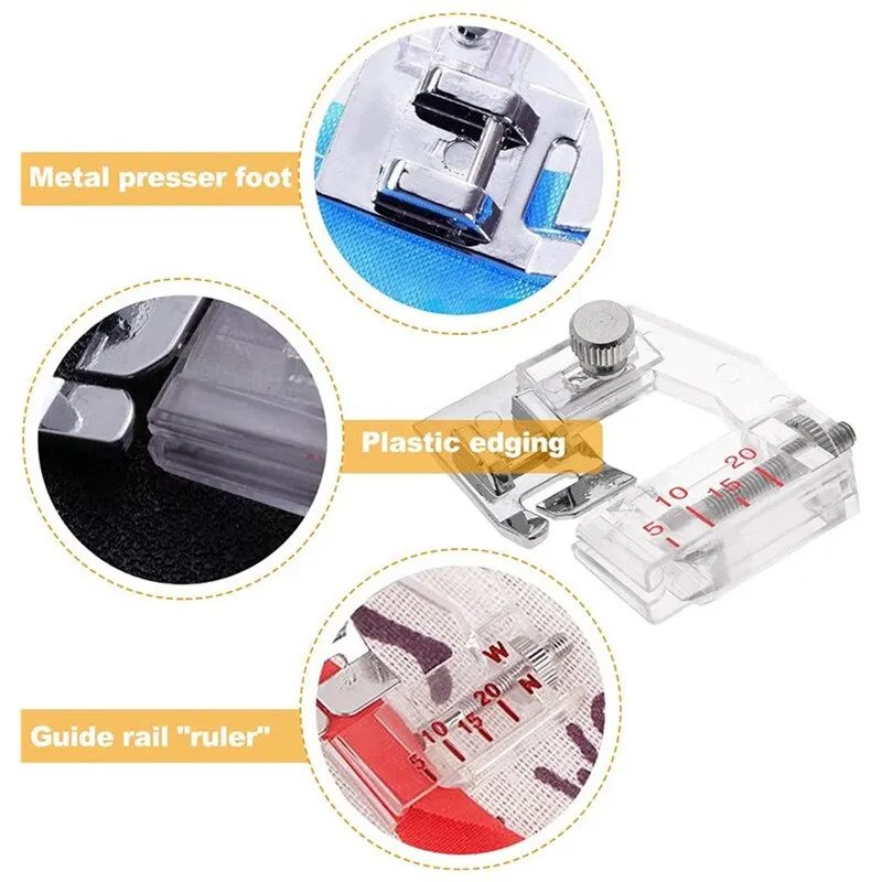 1 pcs Adjustable Bias Tape Binding Foot Snap On Presser Foot For Brother  Sewing Machine Accessories Dropshipping - AliExpress