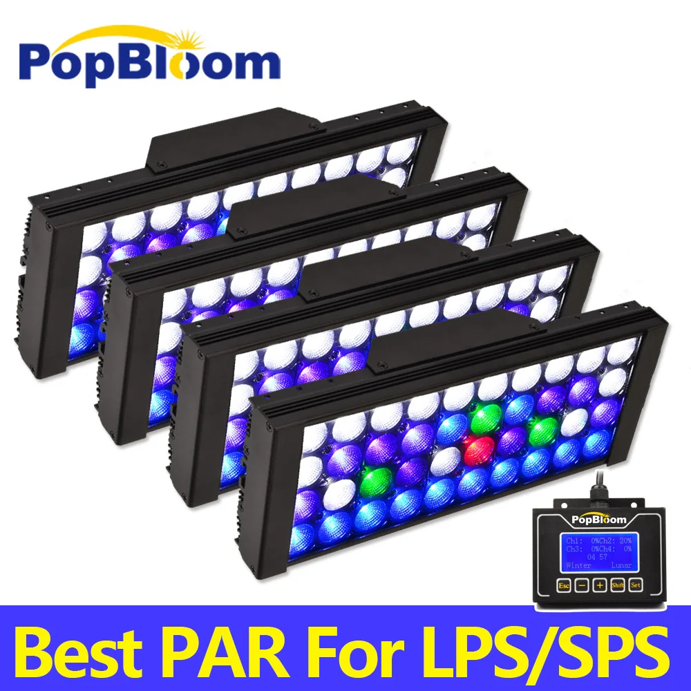 Popbloom-Lampada A Spettro Completo Per Acquario Marino Intelligente Lampada Per Acquario A Led Marino Per Lampada Per Acquario Di Corallo Di Barriera