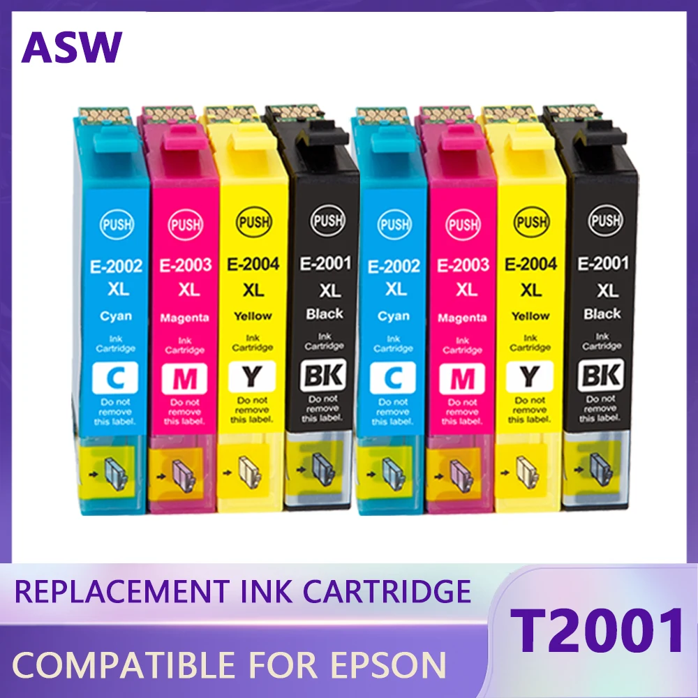 

T200XL Ink Cartridges For Epson T2001 T2002 T2003 T2004 Workforce WF 2510 2520 2530 2540 XP-100 XP 200 300 310 400 410 printer
