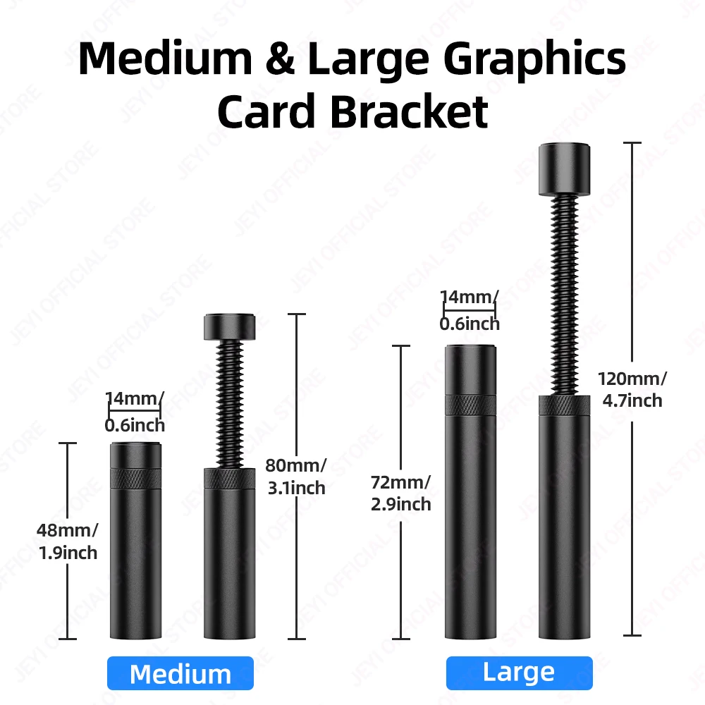Adjustable Heavy Duty GPU Anti-Sag Bracket for Desktop PCs - Available in Black, White, Silver