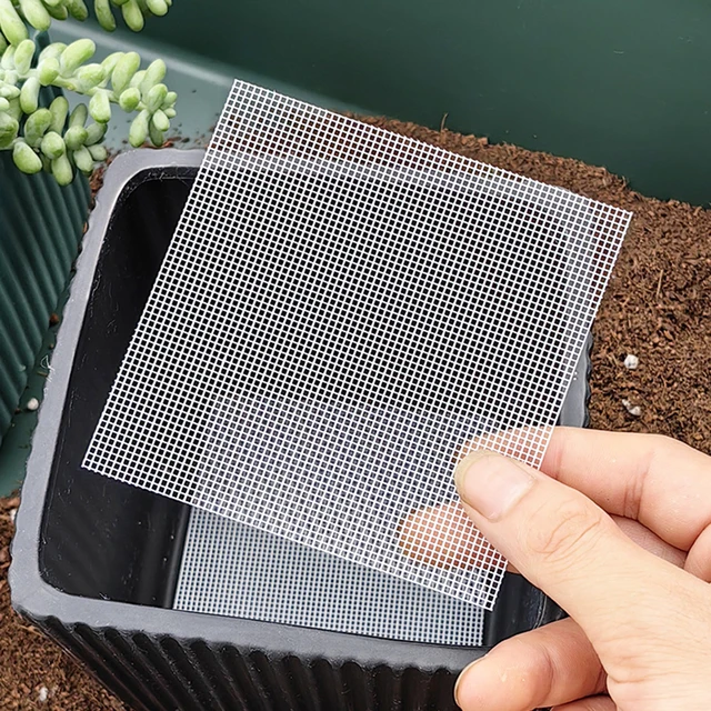 20Pcs Bonsai Tool Pot Mesh Sheet Hole Flowerpot Bottom Net Pest Control Prevent Soil Loss Breathable Gasket White 2
