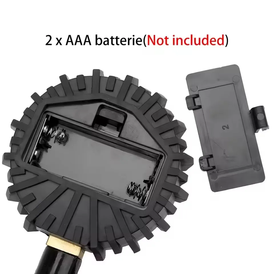 Black Zinc Alloy Tire Inflator Gauge for Cars Motorcycles