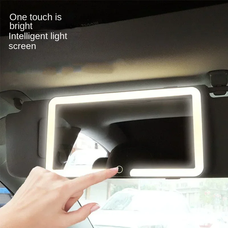 Fancii Sora Black Makeup Mirror - LED Lighted Trifold Vanity Mirror With 5x 7x Magnifications 40 Dimmable Lights Touch Screen Cosmetic Stand Sora Black