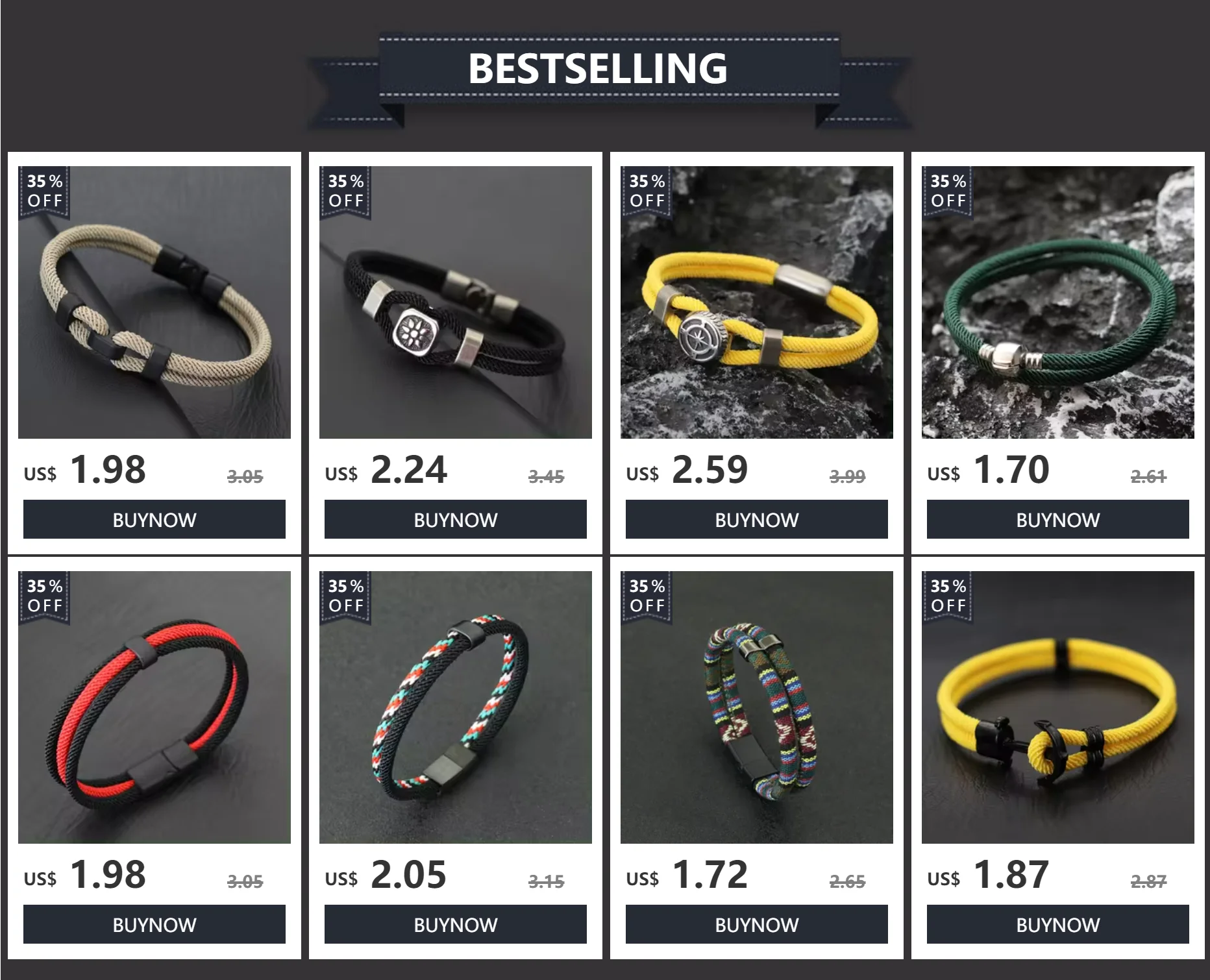 Mode Herren Armband Armreif Milan Seil Nautische Armband Homme Freizeit Zubehör Hombre Erkek Bileklik Pulseras De Hilo Joias – Detail 1