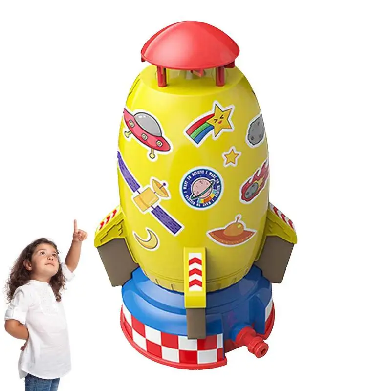 

Water Sprinkler Toy Rocket Launching 360-degree Rotating Spray Toy Easy To Operate Outdoor Water Toys Summer Backyard Garden