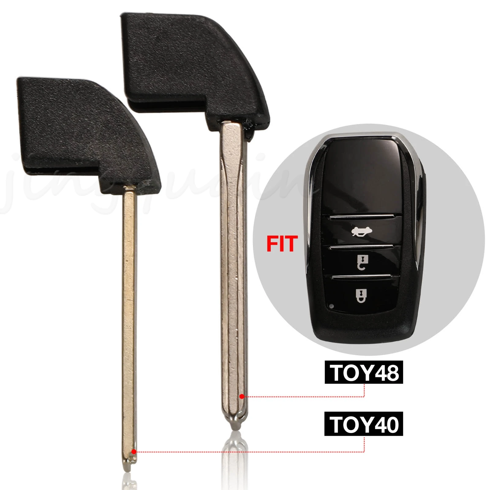 

jingyuqin New Smart Remote Key Insert blank Fob For Toyota Highlander Land Cruiser RAV4 Car Key Fob Uncut Blade