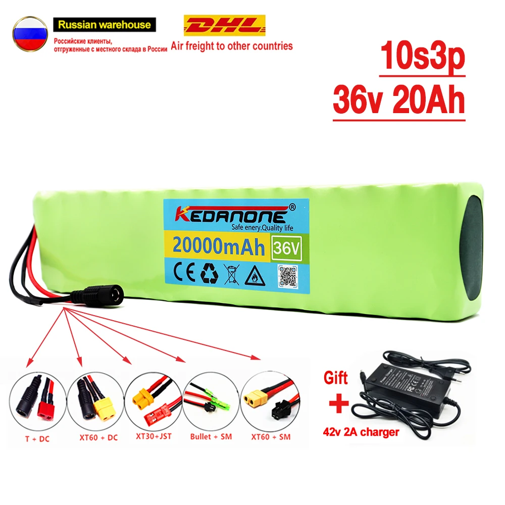 

10S3P 36V 20Ah Battery ebike battery pack 18650 Li-Ion Batteries 350W 500W For High Power electric scooter Motorcycle Scooter