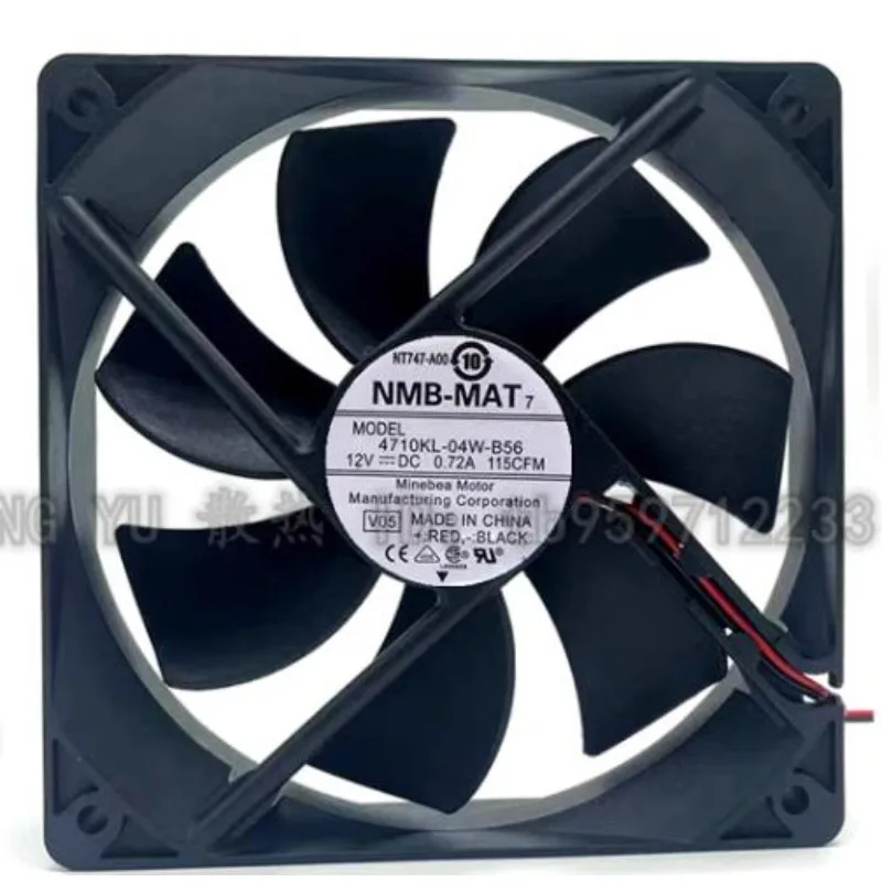 

NEW CPU Cooler Fan for NMB 4710KL-04W-B56 12CM 12V 0.72A 4-wire PWM temperature controlled cooling fan 12025 120*120*25mm