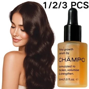 CHAMPO Pitta Growth Hair Serum 1/2/3 PZ - Siero per Capelli Controllo Olio, Volumizzante, Nutriente e Rinforzante, Riparazione Doppie Punte