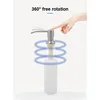 Kitchen Sink Liquid Soap Dispenser Pump 300ML Stainless Steel Liquid Soap Bottle Sink Mount Hand Pressure Soap Dispenser Bottle 2