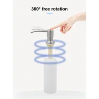 Kitchen Sink Liquid Soap Dispenser Pump 300ML Stainless Steel Liquid Soap Bottle Sink Mount Hand Pressure Soap Dispenser Bottle 2