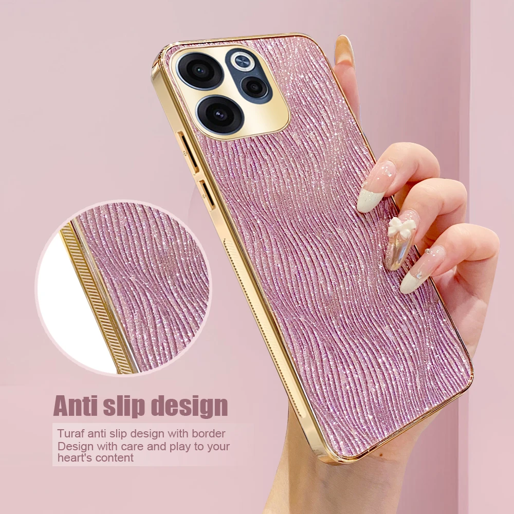 Luxurious Electroplated Water Ripple Shockproof Phone Case with Bumper Protection