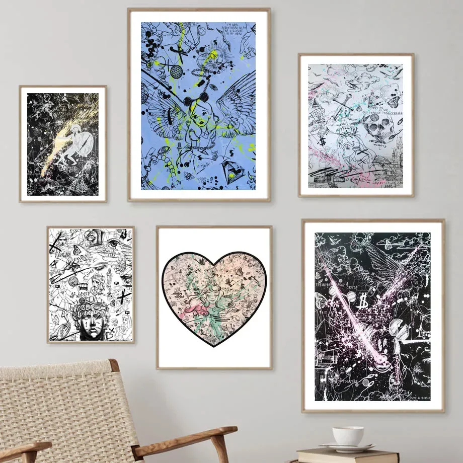 Nordic Simple Wall Art Joseph Keribansky Graffiti Villain Paradise Hd Canvas Poster Print Home Bedroom Living Room Decoration