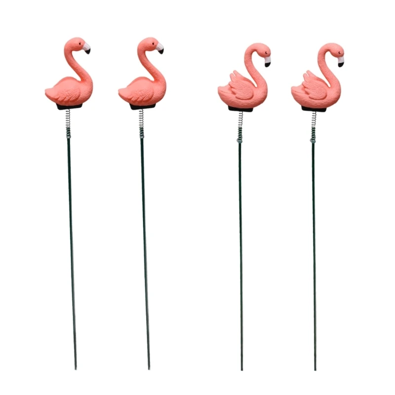 

4pcs Flamingo Stakes 12 Inch Garden Stakes Decoration Yard Lawn Ornaments Waterproof Flower Pot Stick Indoor Outdoor