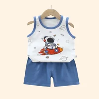 Ensemble de vêtements d'été en coton émaillé pour enfants, Économie et shorts pour bébés, haut en fibre précieuse, garçons et filles 4