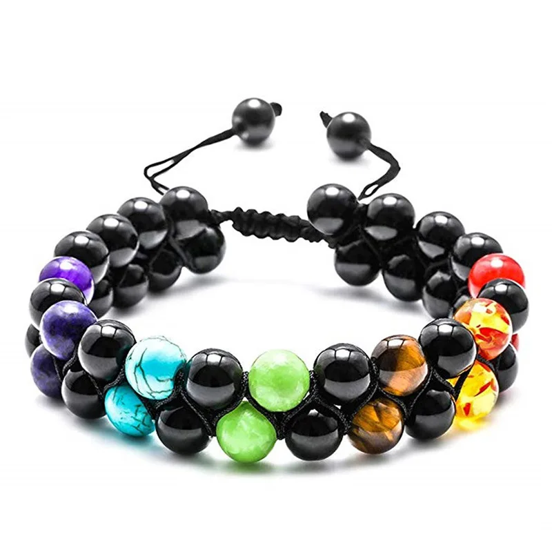 Top Plaza 7-Chakra-Behandlung Kristall-Armband Yoga Stein verstellbare Perlen Armband Meditation Entspannung Angst Damen-Armband – Detail 9