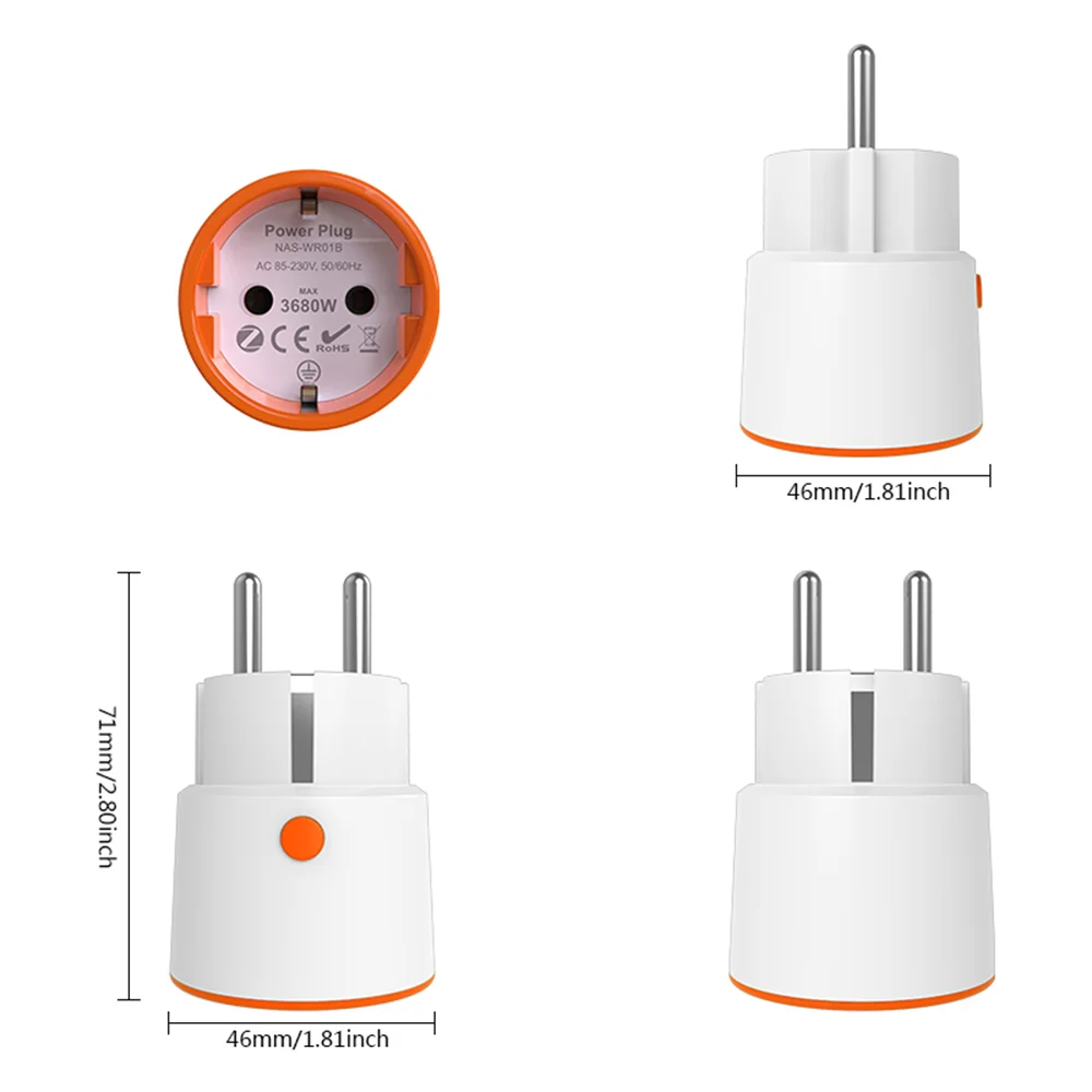Tuya ZigBee 3.0 16A EU Plug Smart Home 3680W Power Monitor Timer Meter Compatiab