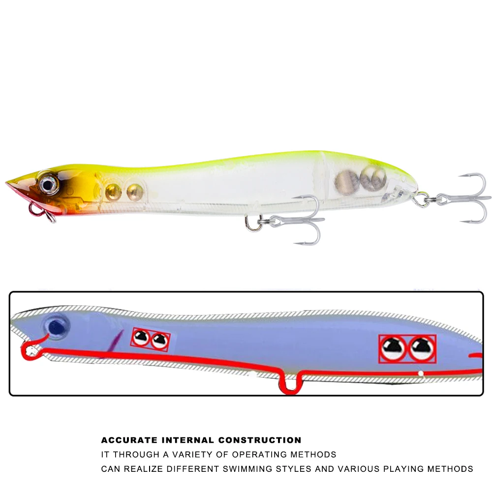 Magnisher Topwater Snakehead Popper Köder 12 cm 17,5 g harte künstliche Angelköder Walk the Dog Surface Bleistiftköder Wobble – Detail 6